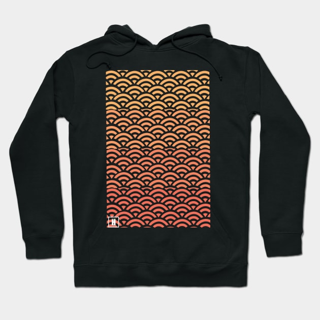 Retro Japanese Clouds Pattern RE:COLOR 14 Hoodie by HCreatives